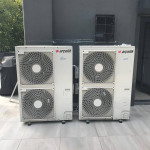 Bahçe ısı pompası kazan tesisat sistem dolabı 